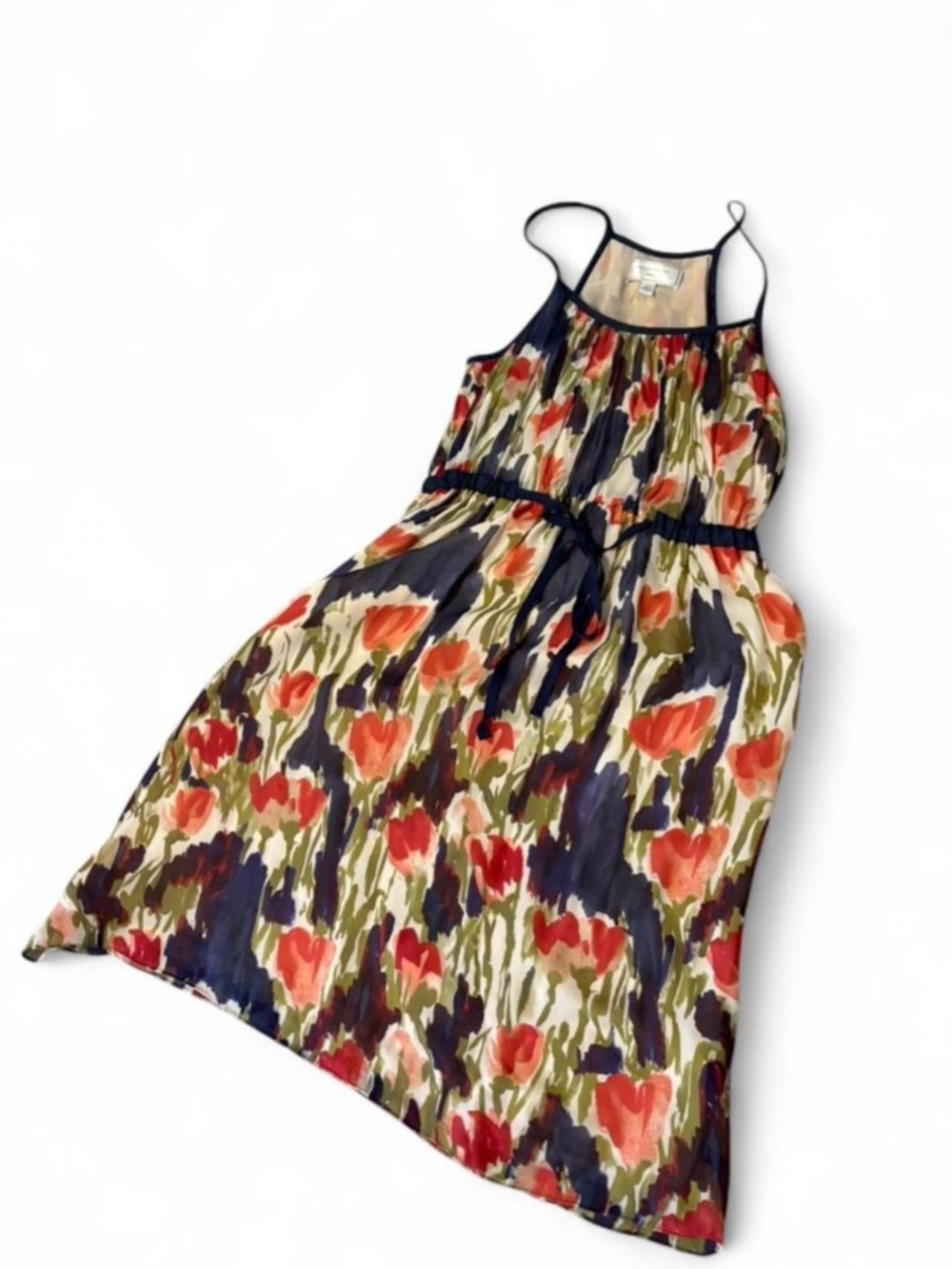 Anthropologie Moulinette Soeurs Silk Watercolor Floral Dress